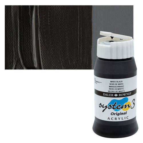 DALER ROWNEY SYSTEM3 ACRYLIC 500ML MARS BLACK