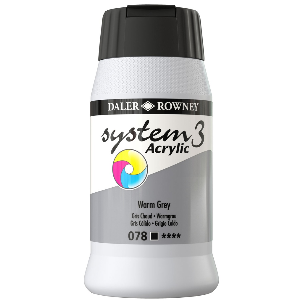 DALER ROWNEY SYSTEM3 ACRYLIC 500ML WARM GREY