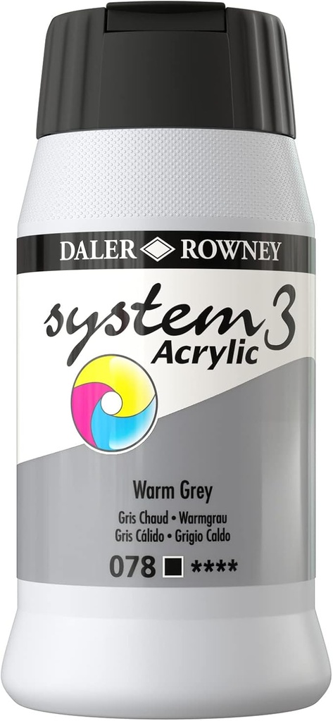 DALER ROWNEY SYSTEM3 ACRYLIC 500ML WARM GREY