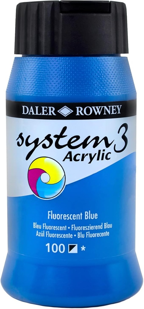 DALER ROWNEY SYSTEM3 ACRYLIC 500ML FLUORESCENT BLUE