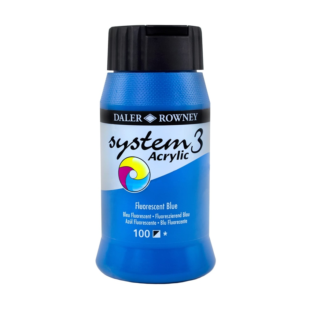 DALER ROWNEY SYSTEM3 ACRYLIC 500ML FLUORESCENT BLUE