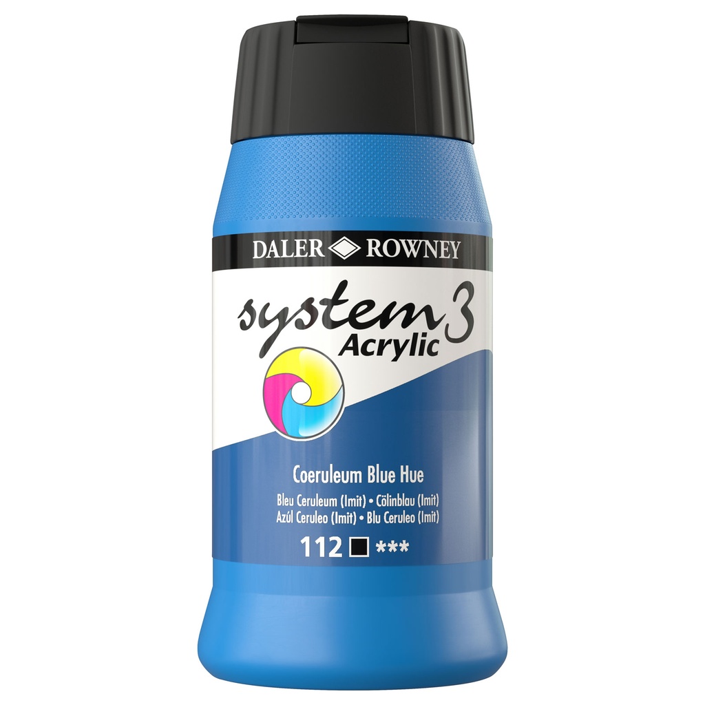 DALER ROWNEY SYSTEM3 ACRYLIC 500ML COERULEUM HUE