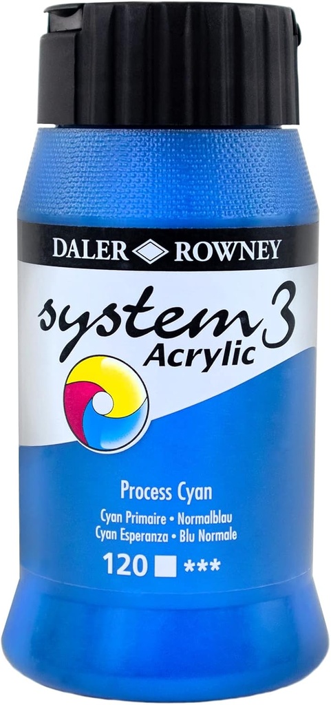 DALER ROWNEY SYSTEM3 ACRYLIC 500ML PROCESS CYAN