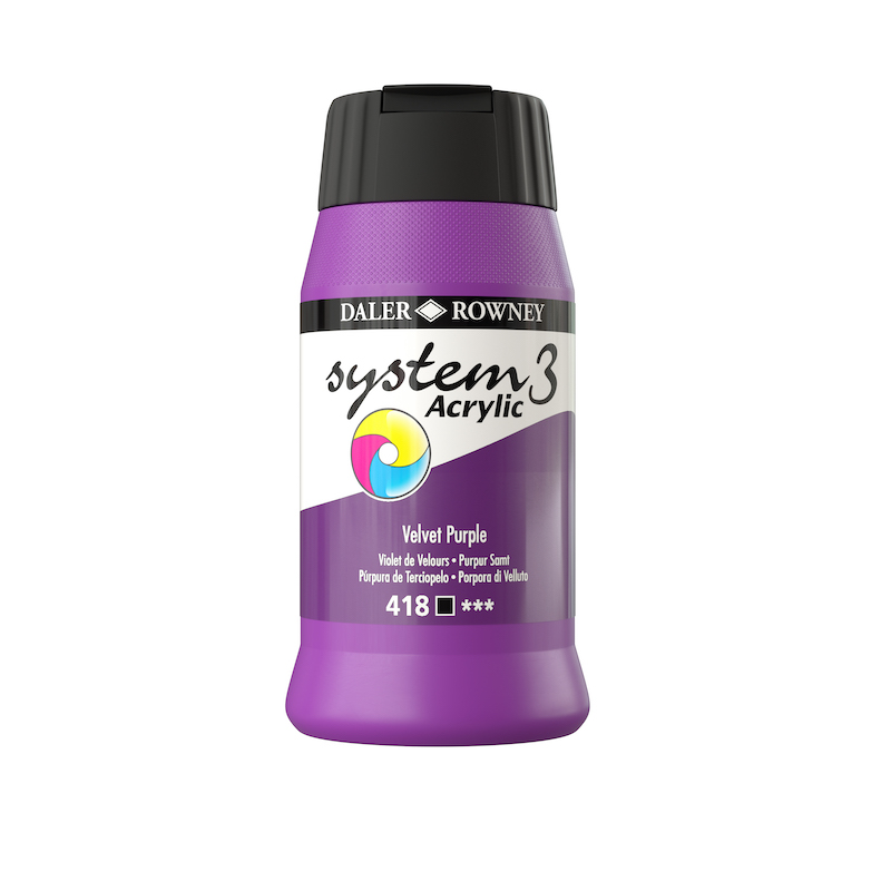 DALER ROWNEY SYSTEM3 ACRYLIC 500ML VELVET PURPLE