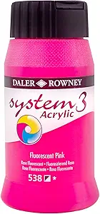 DALER ROWNEY SYSTEM3 ACRYLIC 500ML FLUORESCENT PINK