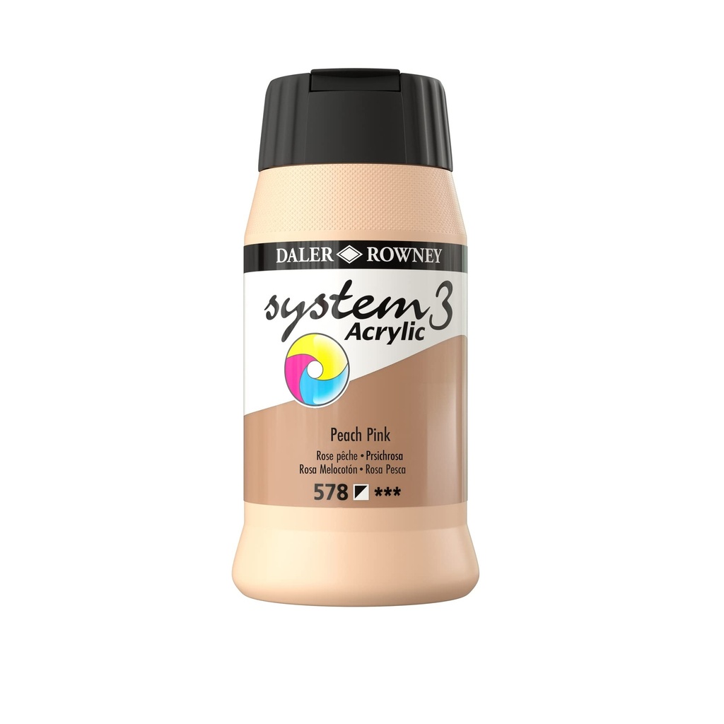 DALER ROWNEY SYSTEM3 ACRYLIC 500ML PEACH PINK