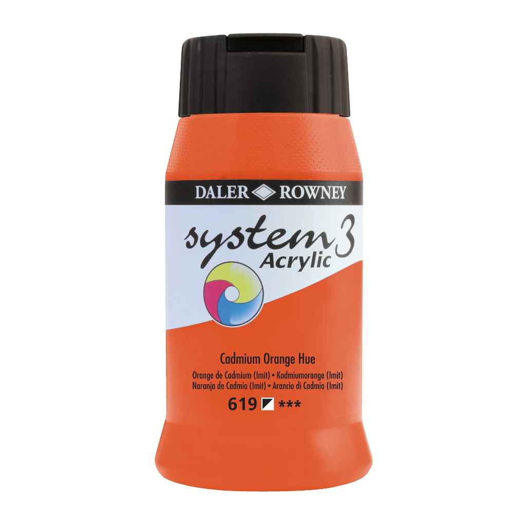 DALER ROWNEY  SYSTEM 3 ACRYLIC 500ML CAD ORANGE HUE