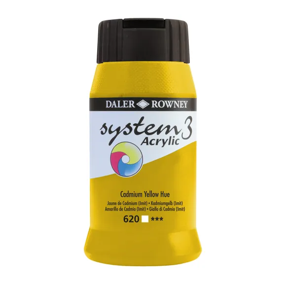 DALER ROWNEY SYSTEM3 ACRYLIC 500ML CAD YELLOW HUE