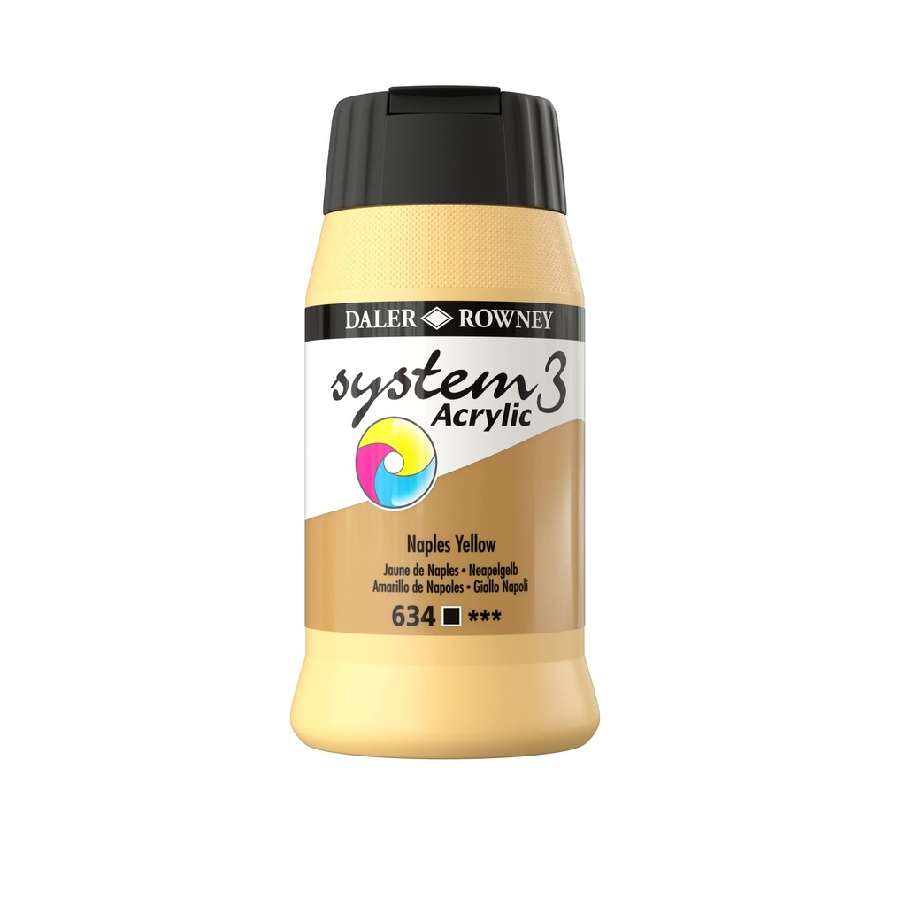 DALER ROWNEY SYSTEM3 ACRYLIC 500ML NAPLES YELLOW