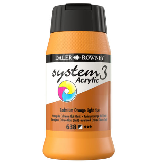 DALER ROWNEY SYSTEM3 ACRYLIC 500ML CAD ORNG LT H