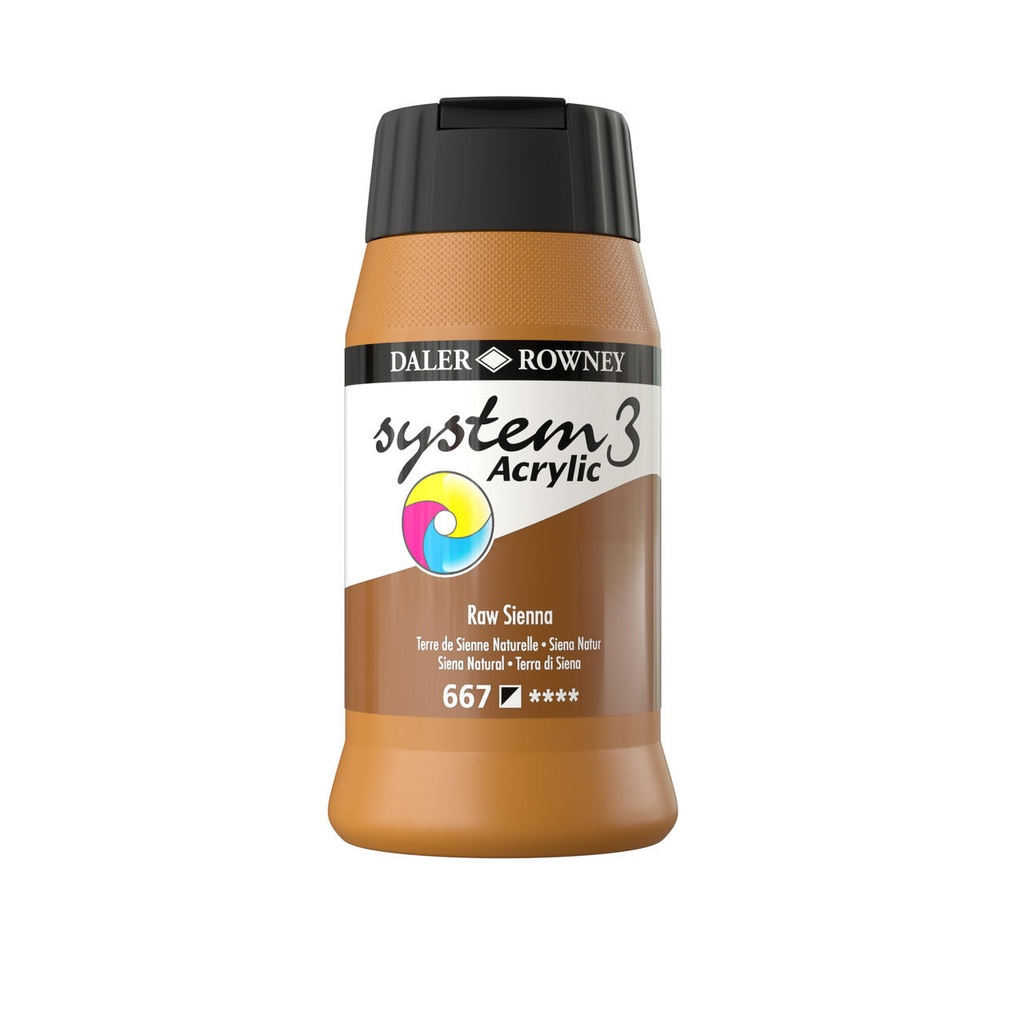 DALER ROWNEY SYSTEM3 ACRYLIC 500ML RAW SIENNA