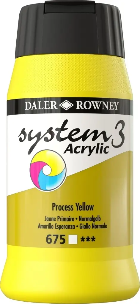 DALER ROWNEY SYSTEM3 ACRYLIC 500ML PROCESS YELLOW