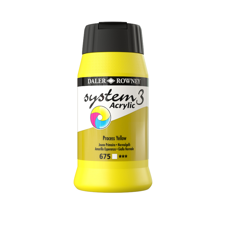 DALER ROWNEY SYSTEM3 ACRYLIC 500ML PROCESS YELLOW