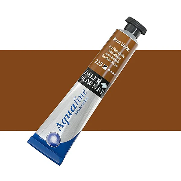 DALER ROWNEY AQUAFINE 8ML BURNT UMBER