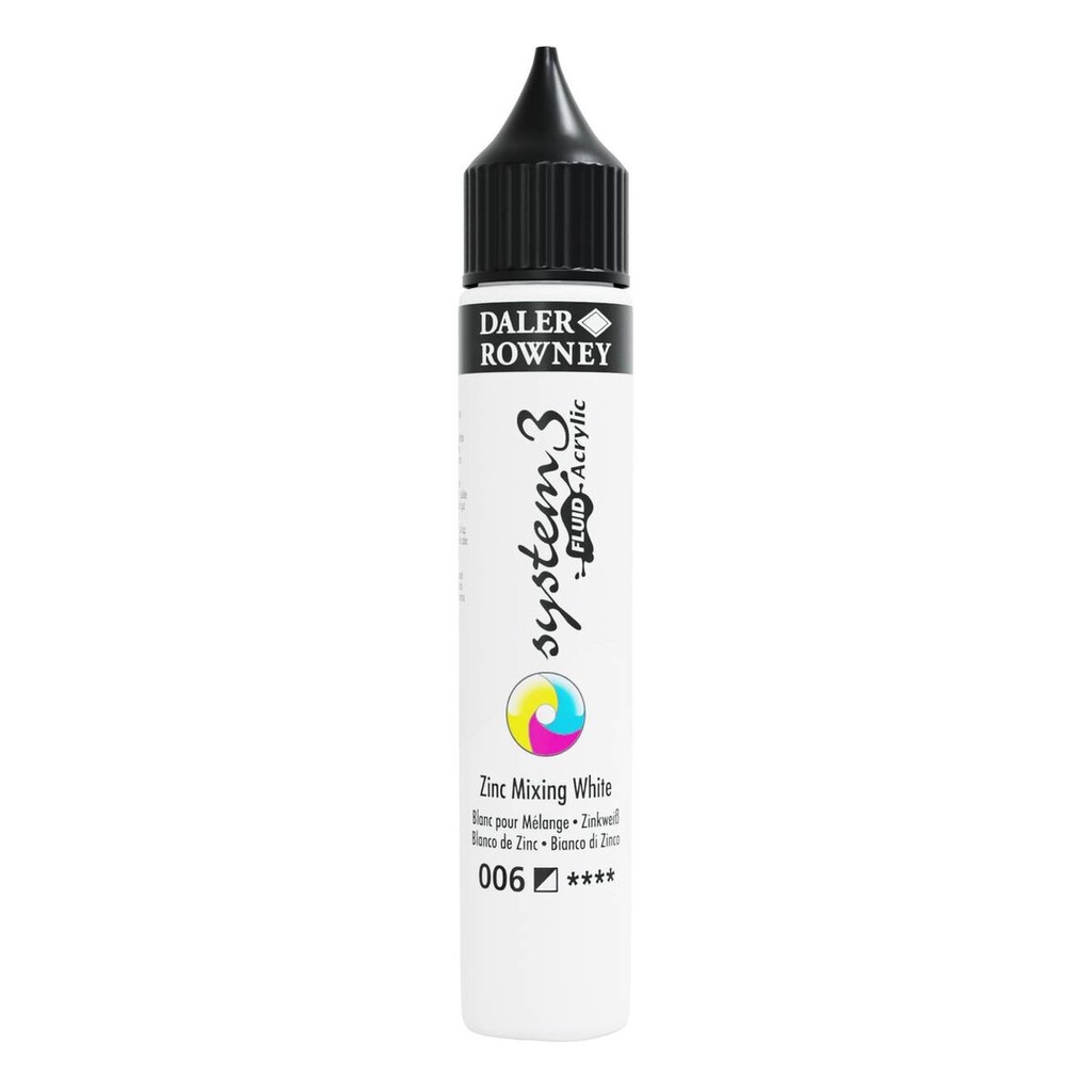 DALER ROWNEY SYSTEM3 FLUID 29.5ML ZINC MIX WHITE