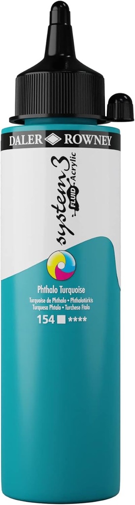 DALER ROWNEY SYSTEM3 FLUID 250ML PHTHALO TURQUOISE