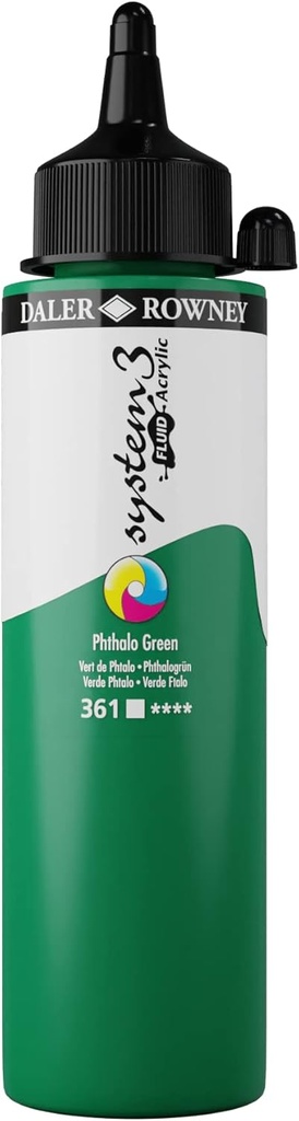 DALER ROWNEY SYSTEM3 FLUID 250ML PHTHALO GREEN
