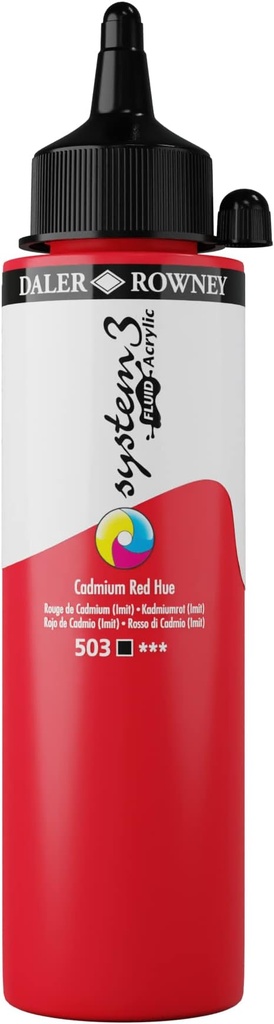 DALER ROWNEY SYSTEM3 FLUID 250ML CADMIUM RED HUE