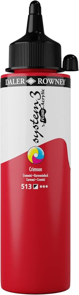 DALER ROWNEY SYSTEM3 FLUID 250ML CRIMSON