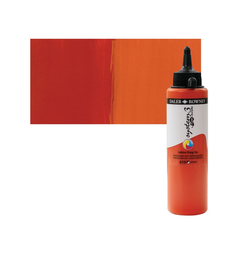 DALER ROWNEY SYSTEM3 FLUID 250ML CADMIUM ORANGE HUE