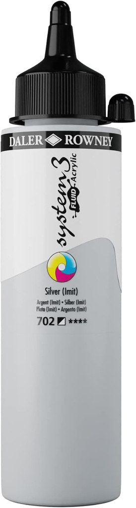 DALER ROWNEY SYSTEM3 FLUID 250ML SILVER IMIT