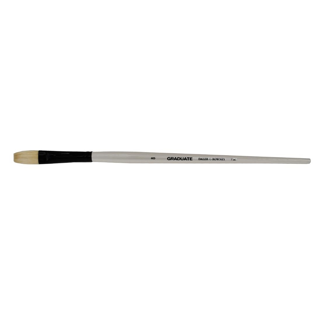 DALER ROWNEY GRADUATE LONG HANDLE BRISTLE FLAT SIZE 8