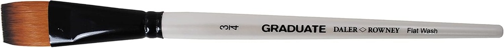 DALER ROWNEY GRADUATE SHORT HANDLE SYNTHETIC FLAT WASH SIZE 3/4 INCH