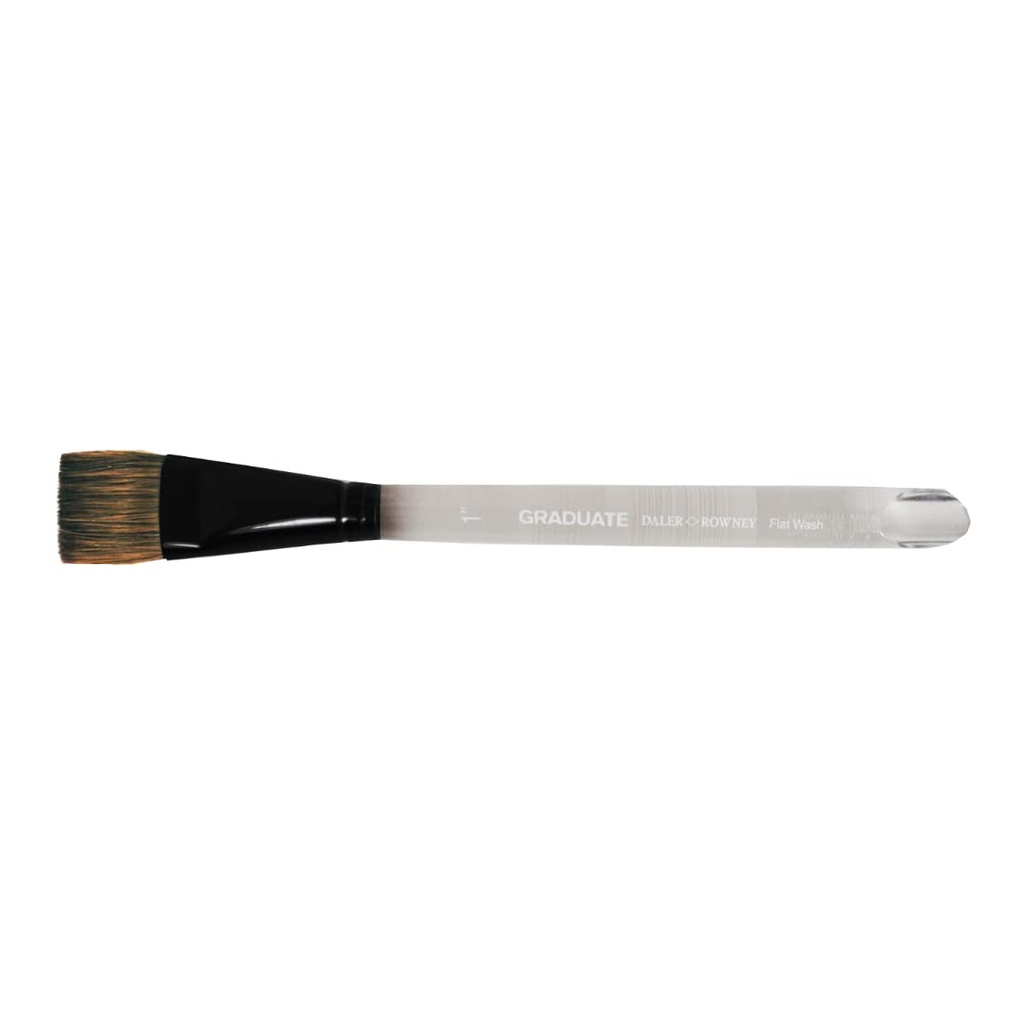 DALER ROWNEY GRADUATE SHORT HANDLE PONY/SYNTHETIC FLAT WASH SIZE 1INCH