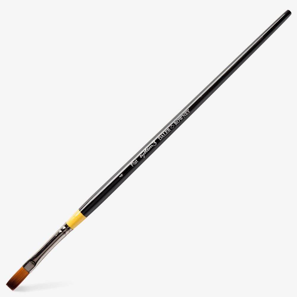 DALER ROWNEY SYSTEM3 LONG HANDLE FLAT SY44 SIZE 4