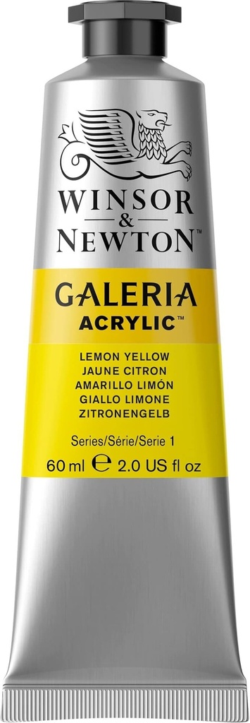 WINSOR & NEWTON GALERIA ACRYLIC COLOUR 60ML TUBE LEMON YELLOW