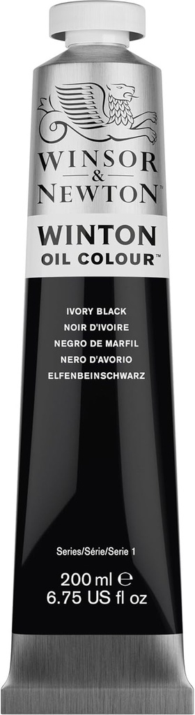 WINSOR & NEWTON WINTON OIL COLOUR 200ML TBE IVORY BLACK