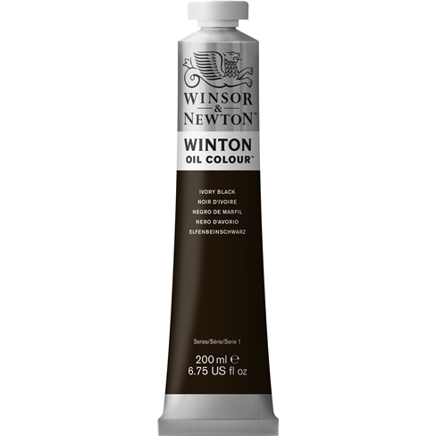 WINSOR & NEWTON WINTON OIL COLOUR 200ML TBE IVORY BLACK