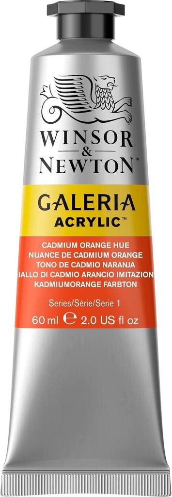 WINSOR & NEWTON GALERIA ACRYLIC COLOUR 60ML TBE CADMIUM ORANGE HUE