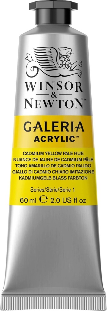 WINSOR & NEWTON GALERIA ACRYLIC COLOUR 60ML TBE CADMIUM YELLOW PALE HUE
