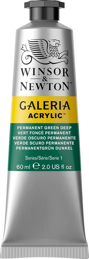 WINSOR & NEWTON GALERIA ACRYLIC COLOUR 60ML TUBE PERMANENT GREEN DEEP