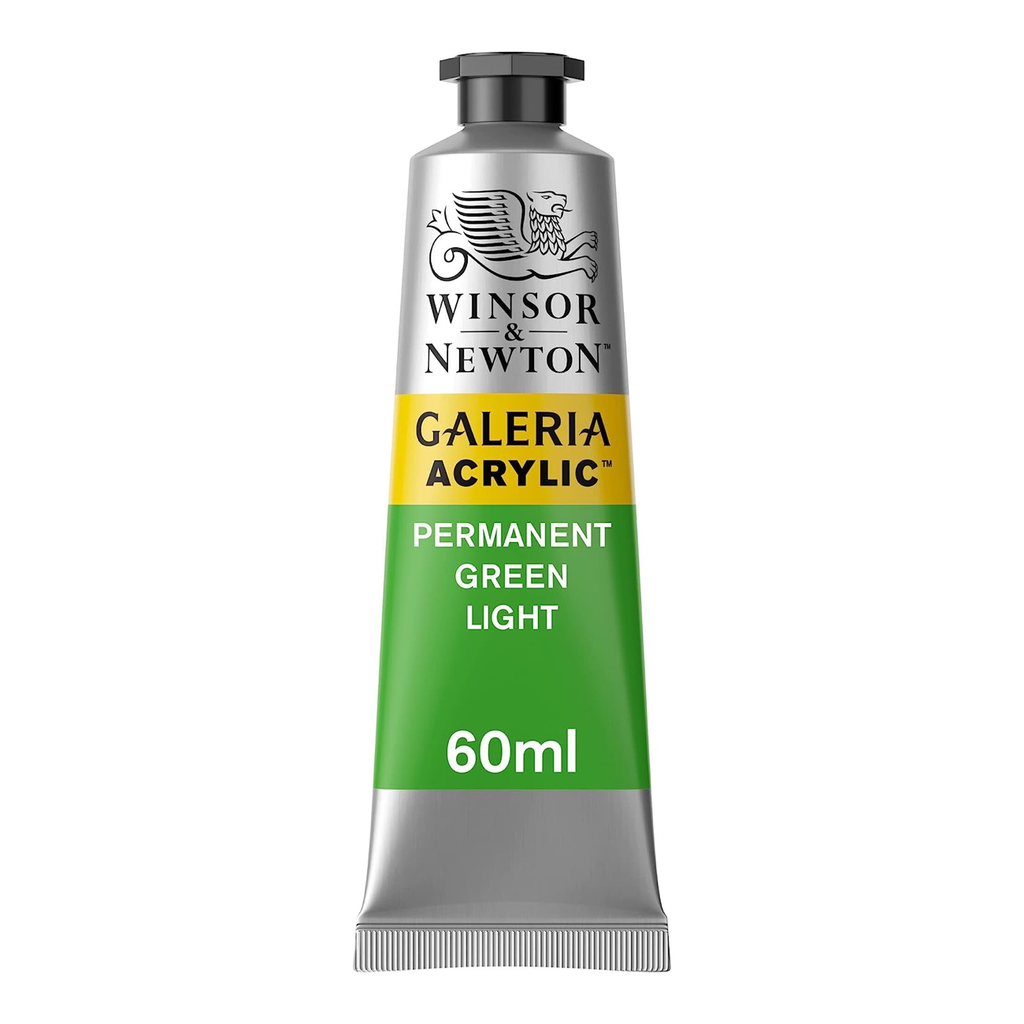 WINSOR & NEWTON GALERIA ACRYLIC COLOUR 60ML TBE PERMANENT GREEN LIGHT