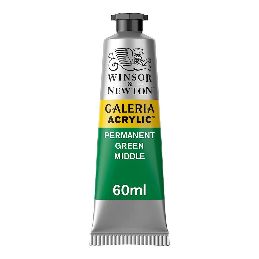 WINSOR & NEWTON GALERIA ACRYLIC COLOUR 60ML TBE PERMANENT GREEN MIDDLE