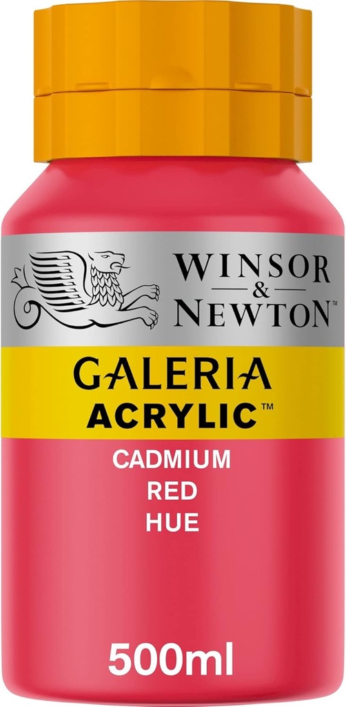 WINSOR & NEWTON GALERIA ACRYLIC COLOUR 500ML BOTTLE CADMIUM RED HUE 2150095