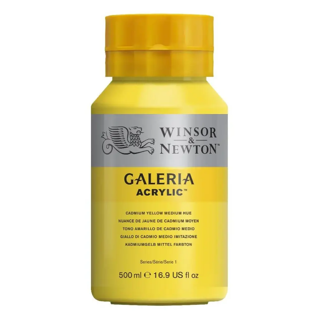 WINSOR & NEWTON GALERIA ACRYLIC COLOUR 500ML BTL CADMIUM YELLOW MED HUE