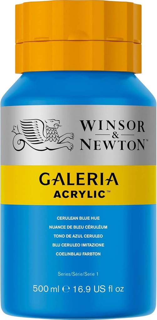 WINSOR & NEWTON GALERIA ACRYLIC COLOUR 500ML BOTTLE CERULEAN BLUE HUE 2150138