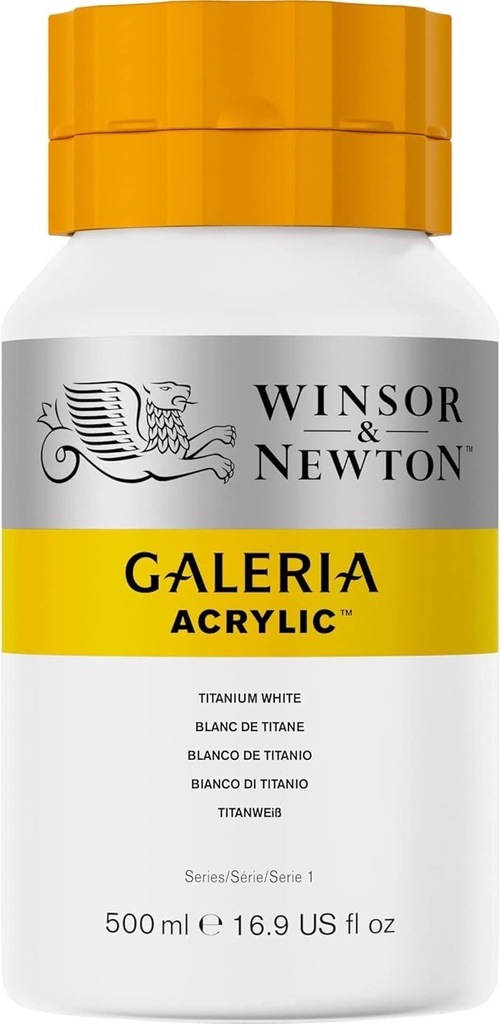 WINSOR & NEWTON GALERIA ACRYLIC COLOUR 500ML BTL TITANIUM WHITE