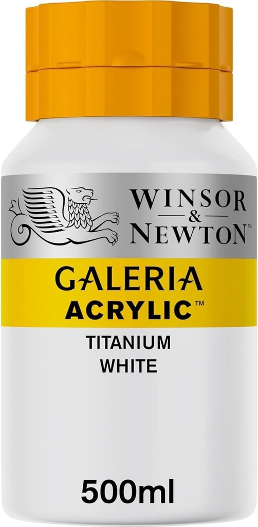 WINSOR & NEWTON GALERIA ACRYLIC COLOUR 500ML BTL TITANIUM WHITE