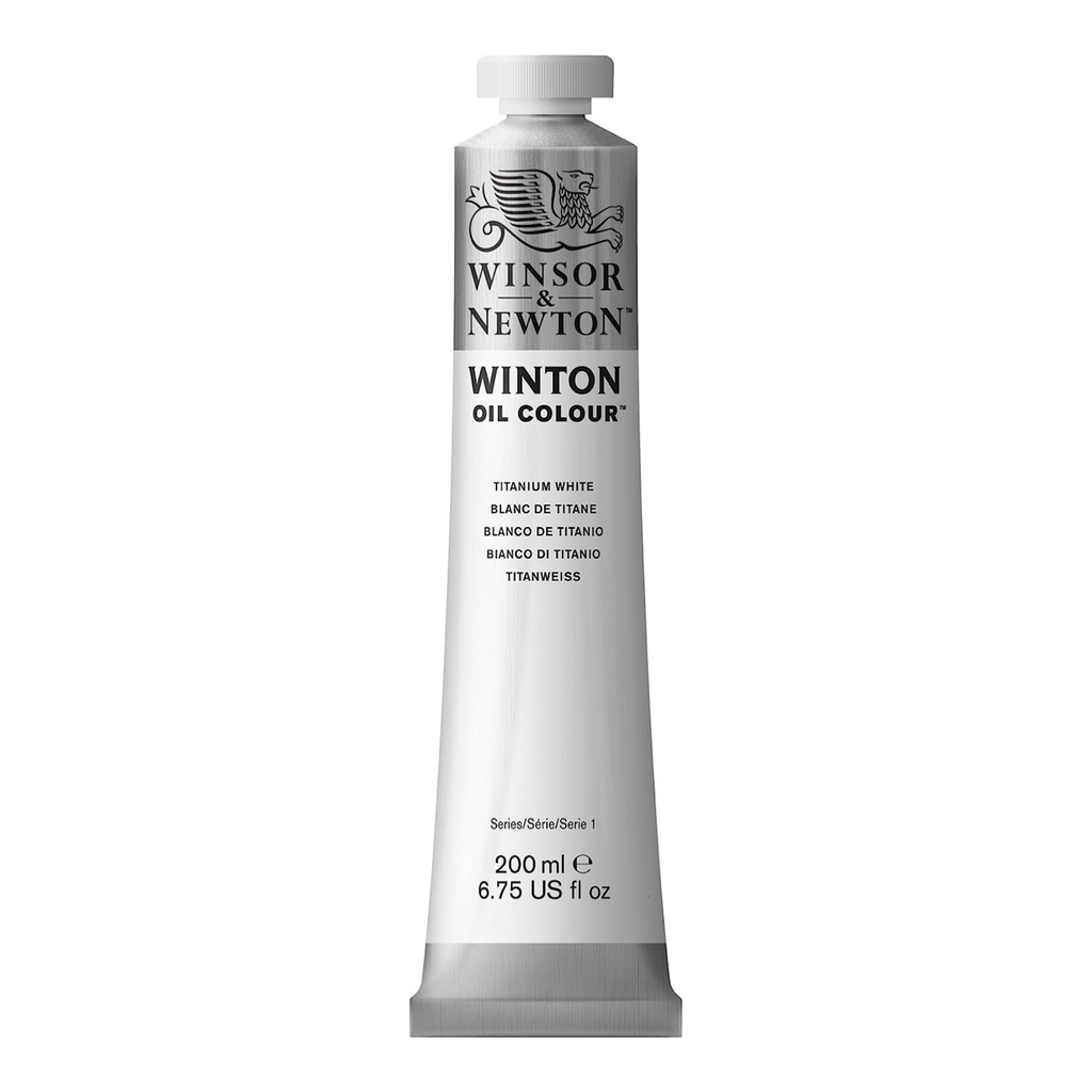 WINSOR & NEWTON WINTON OIL COLOUR 200ML TUBE TITANIUM WHITE ROW