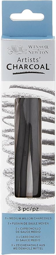 WINSOR & NEWTON WILLOW CHARCOAL MED 12ST
