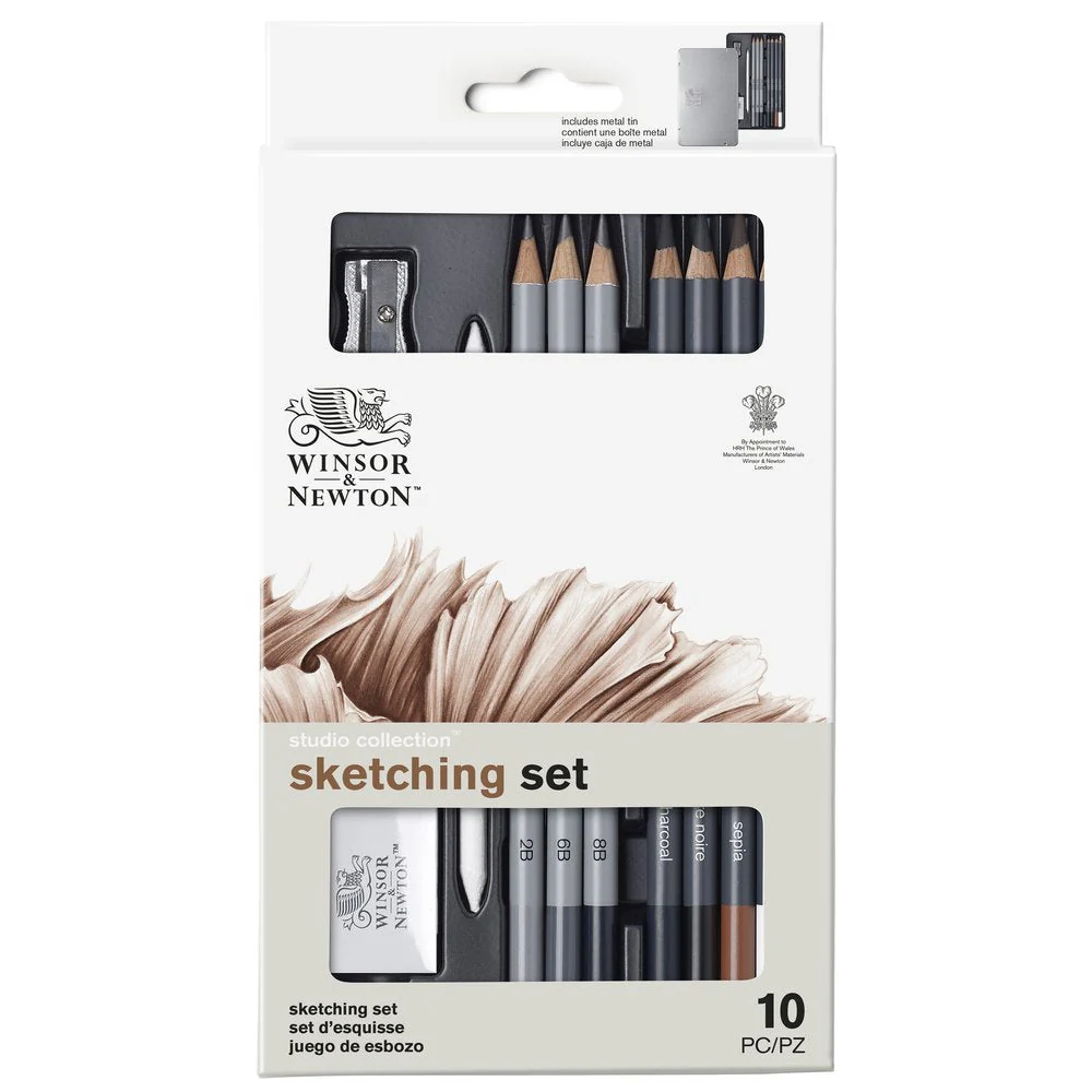 WINSOR & NEWTON SKETCHING PENCIL X10 TIN SET