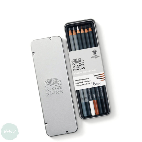 WINSOR & NEWTON SKETCHING PENCIL X6 TIN SET