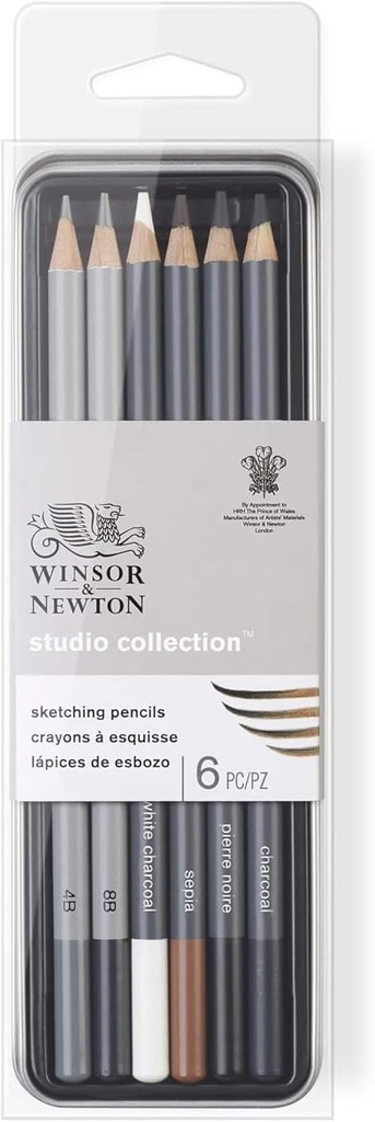 WINSOR & NEWTON SKETCHING PENCIL X6 TIN SET