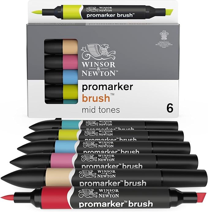 WINSOR & NEWTON PROMARKER BRUSH 6 MID TONES