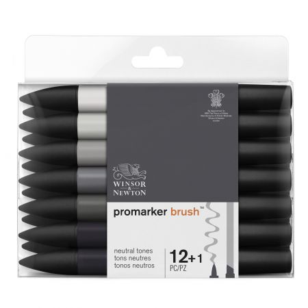 WINSOR & NEWTON PROMARKER BRUSH 12+1 NEUTRAL TONES