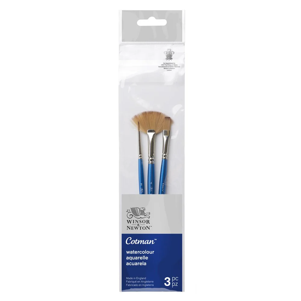 WINSOR & NEWTON COTMAN BRUSH SHORT HANDLE PACK OF 3 V.3 FSC 100%